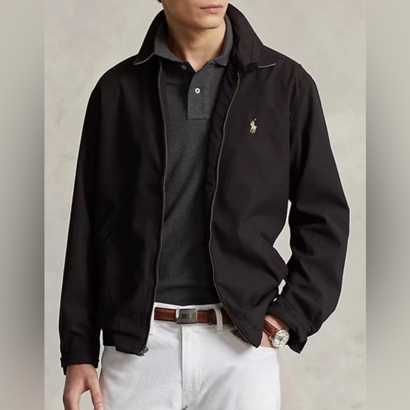 Polo Ralph Lauren Men’s Bi-Swing Windbreaker Black Logo Jacket Size L NWT - Picture 1 of 11